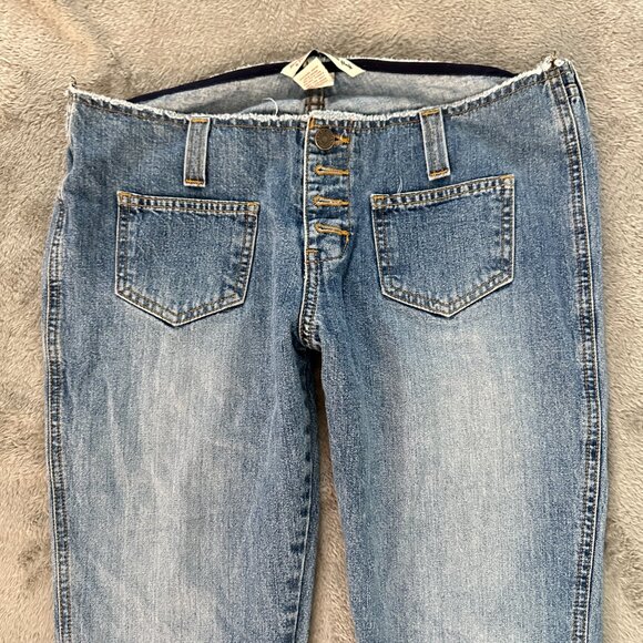 Vintage 90s Y2K Abercrombie & Fitch Low Rise Split Flare Bootcut Jeans 6 - Picture 3 of 9